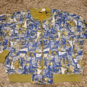 VTG Nike Women’s 1980's Gray Tag Full Zip Windbreaker Jacket Blue/Green • Large